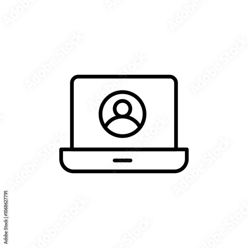 Digital account outline icons, minimalist vector illustration ,simple transparent graphic element .Isolated on white background