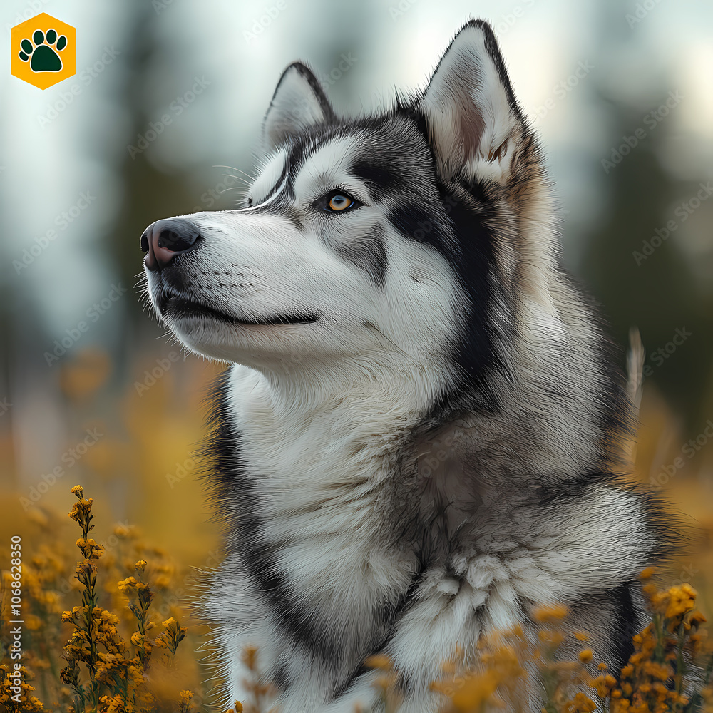 Obraz premium Siberian Husky dog,Full body image of a Siberian Husky dog