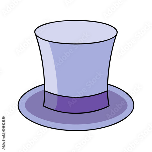 top hat vector art,  flat illustration top hat icon.