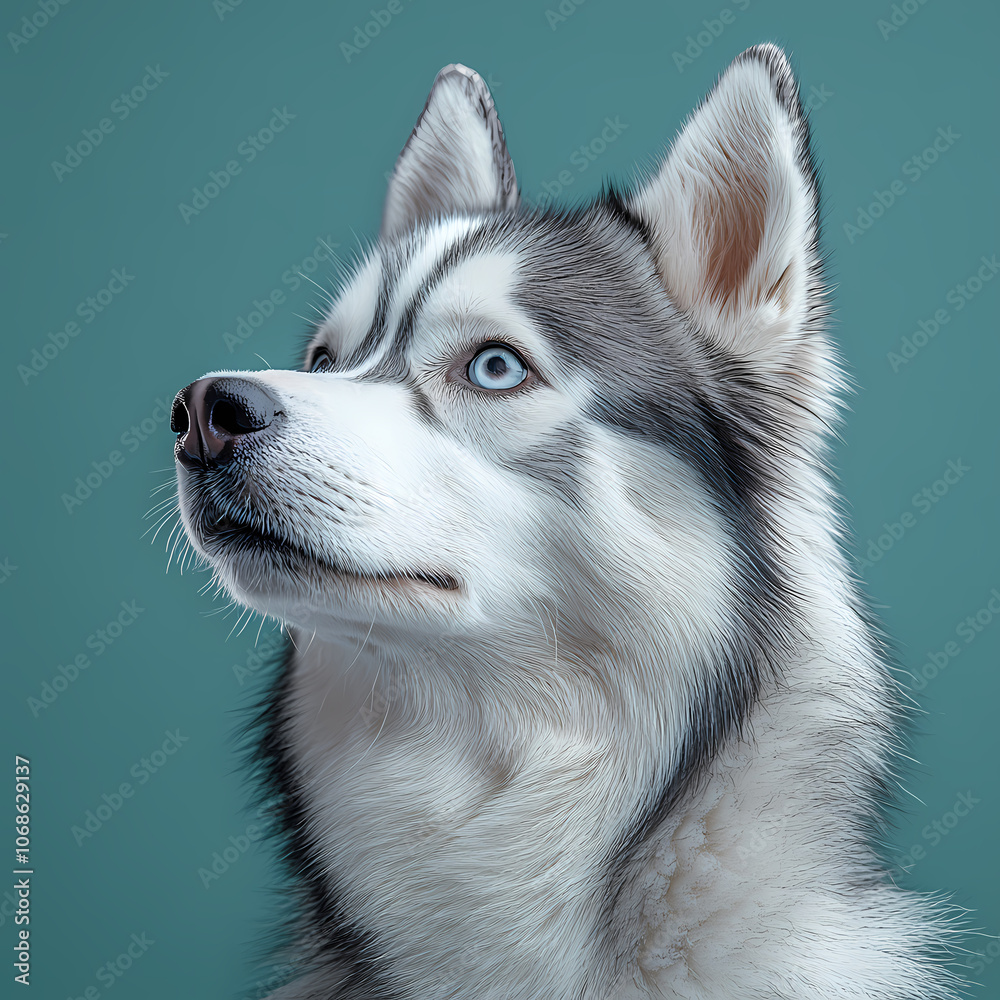 Siberian Husky dog,Full body image of a Siberian Husky dog