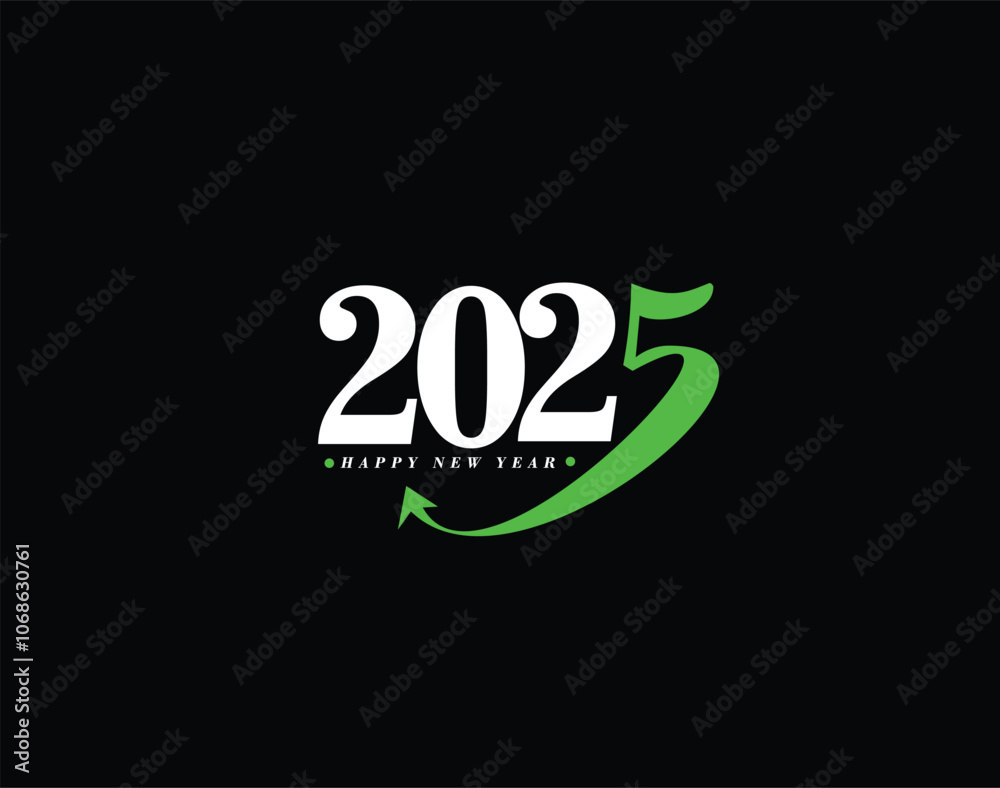 Happy New Year 2025 Text Typography Design Element Flyer, Banner Poster Design. Happy New Year 2025 Text Typography Design Element Flyer, Banner Poster Design.