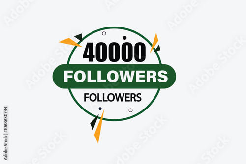 thank yo40000 followers  vector illustration social media post  subscribers or followers animation design banner 
