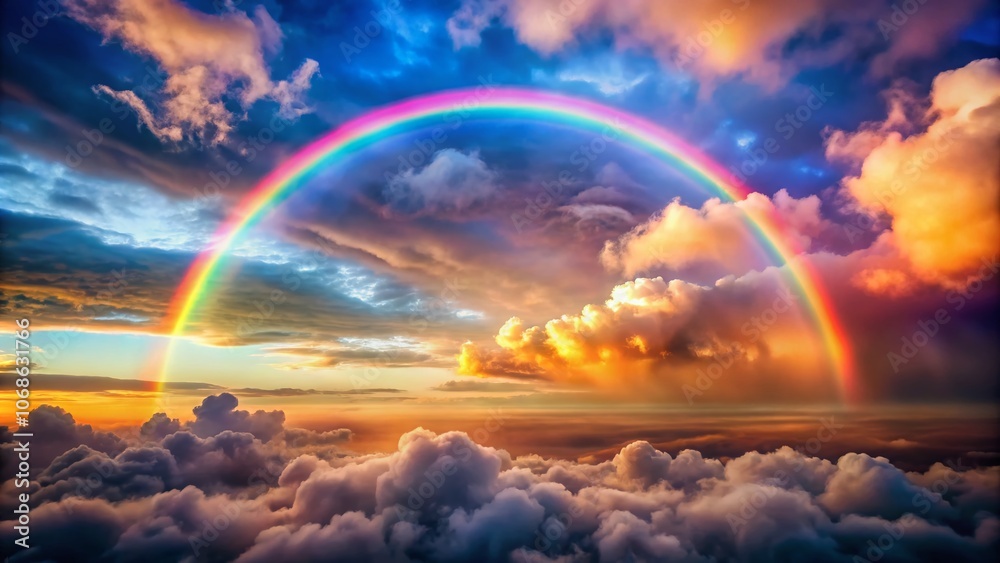 Stunning Low Light Photography of a Sky with Rainbow and Clouds Stunning Low Light Photography of a Sky with Rainbow and Clouds