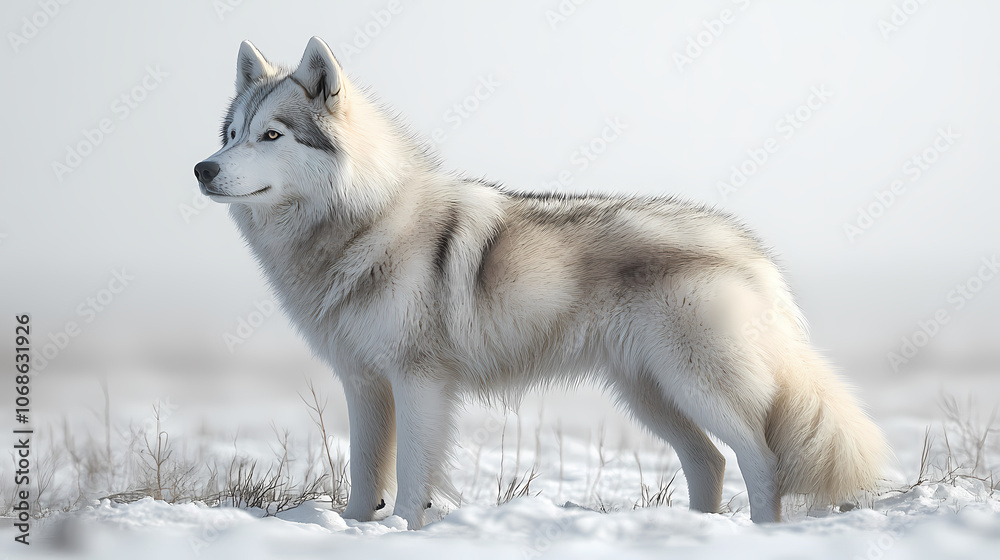 Obraz premium Siberian Husky dog,Full body image of a Siberian Husky dog