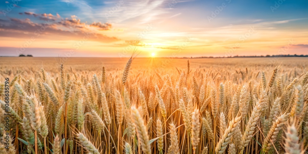 a wheat field clear pastel sky a wheat field clear pastel sky
