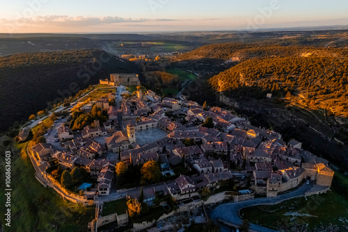 Aerial view of Pedraza, province of Segovia, Spain photo