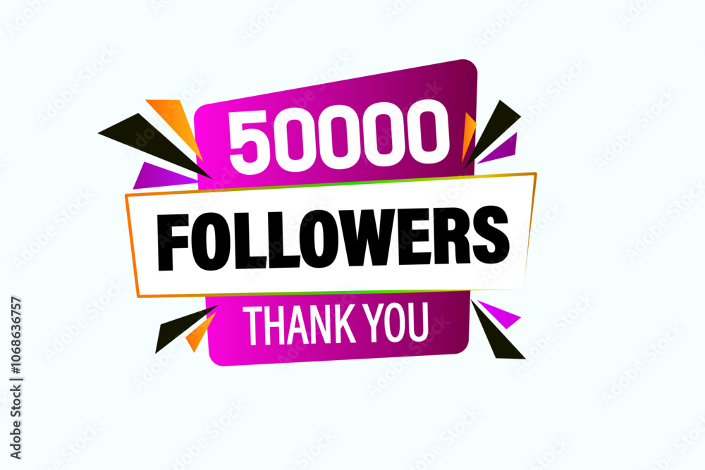 thank you 50000 followers vector illustration social media post subscribers or followers animation design banner
thank you 50000 followers vector illustration social media post subscribers or followers animation design banner