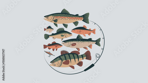 Vintage Fish Illustrations for Fishing and Nature Enthusiasts 