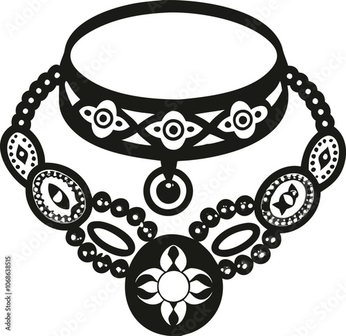 Women jewellery vector silhouette