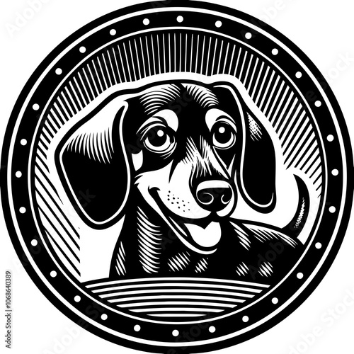 Charming Dachshund Logo Design - Playful and Loyal Dog Emblem photo