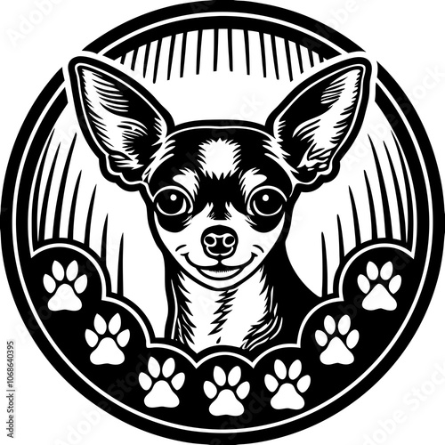 Charming Chihuahua Dog Logo Design - Small and Lively Canine Emblem