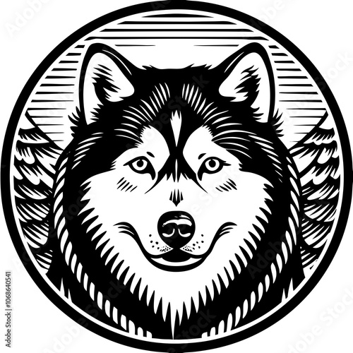 Bold Siberian Husky Dog Logo Design - Loyal and Majestic Canine Emblem