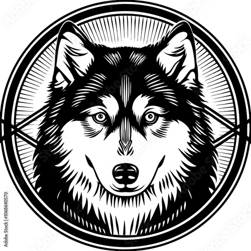 Bold Siberian Husky Dog Logo Design - Loyal and Majestic Canine Emblem