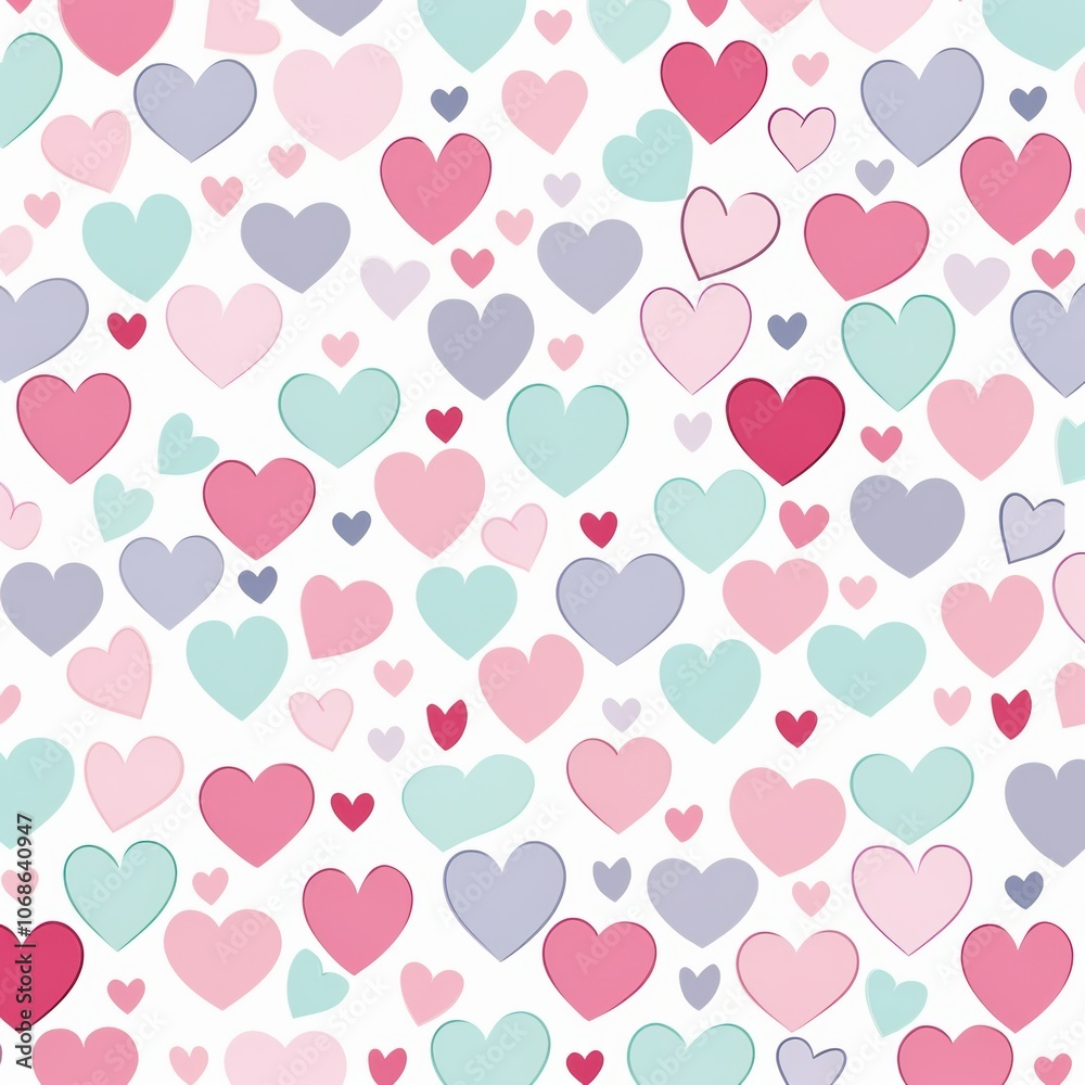 Romantic hearts pattern design for valentine's day decor