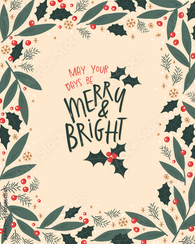 Lovely hand drawn Christmas design with text and decoration, elegant template - great for invitations, cards, banners, wallpaper - vector design