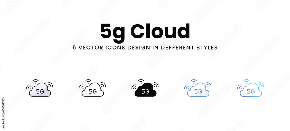 5g Cloud vector icons set stock illustration 5g Cloud vector icons set stock illustration