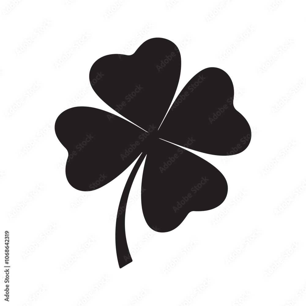 Cloverleaf icon silhouette vector on white background Cloverleaf icon silhouette vector on white background