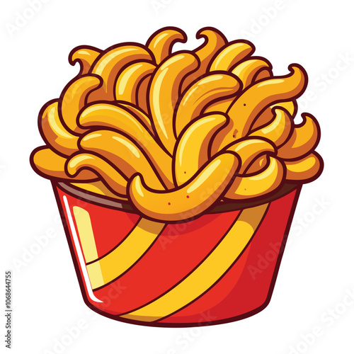 Curly fries vector illustration isolated on a white background