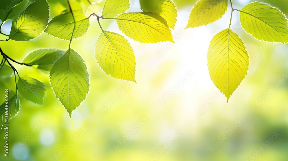Fresh Green Leaves Against a Bright Background Fresh Green Leaves Against a Bright Background