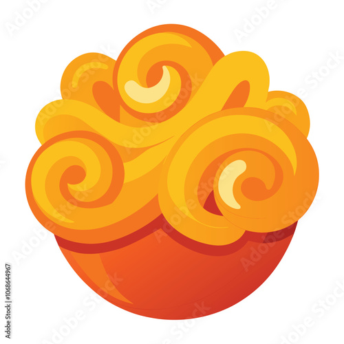 Curly fries vector illustration isolated on a white background