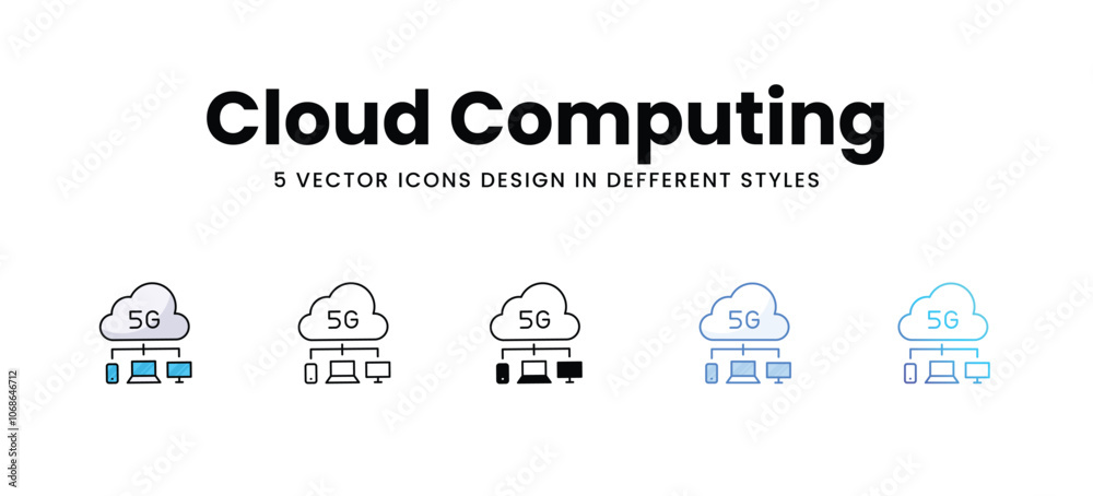 Cloud Computing vector icons set stock illustration Cloud Computing vector icons set stock illustration