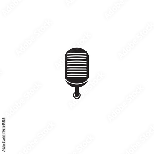 Microphone In cartoon, hand-drawn flat style. image for social media, websites and UI. Isolated 2D vector design in logo, icon, sketch style, simple line vector, single color. AI Generative Art.