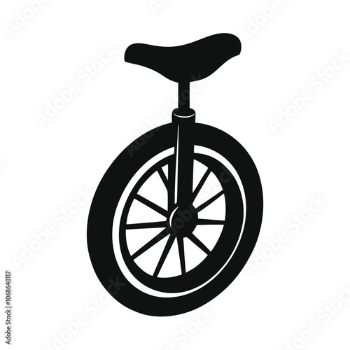 Unicycle vector silhouette