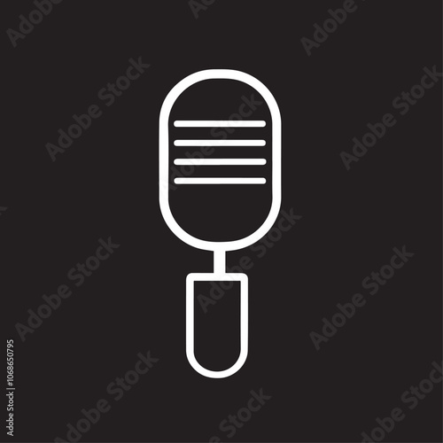 Microphone In cartoon, hand-drawn flat style. image for social media, websites and UI. Isolated 2D vector design in logo, icon, sketch style, simple line vector, single color. AI Generative Art.