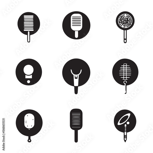 Microphone In cartoon, hand-drawn flat style. image for social media, websites and UI. Isolated 2D vector design in logo, icon, sketch style, simple line vector, single color. AI Generative Art.