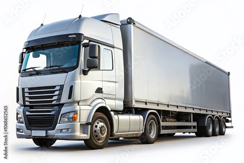 Truck Without Trailer on Transparent Background - Isolated Heavy-Duty Vehicle for Creative Use in Transport and Logistics Projects