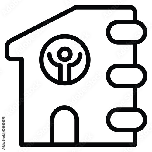 Public Housing icon line vector illustration
