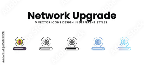 Network Upgrade vector icons set stock illustration