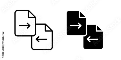 Compare icon in black outlined and solid.