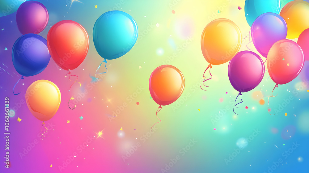 Bright and colorful birthday background with a cheerful theme Bright and colorful birthday background with a cheerful theme