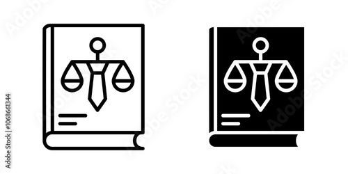 Employment law icon in black outlined and solid.