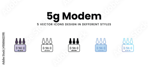 5g Modem vector icons set stock illustration