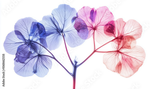 Hidrangea X-Ray Floral Stock Photo – Transparent wallpaper art | Botanical Photography photo