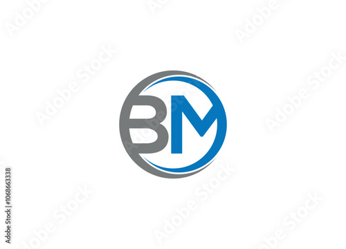 Letter MB logo design with vector icon template