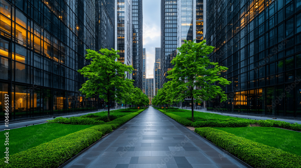 Fototapeta premium Modern Residential Complex with Tall Buildings