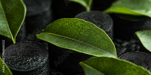 Eco-friendly biogenic carbon, derived from plant sources, supporting sustainable cycles photo