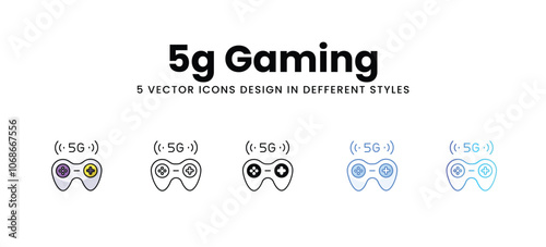 5g Gaming vector icons set stock illustration