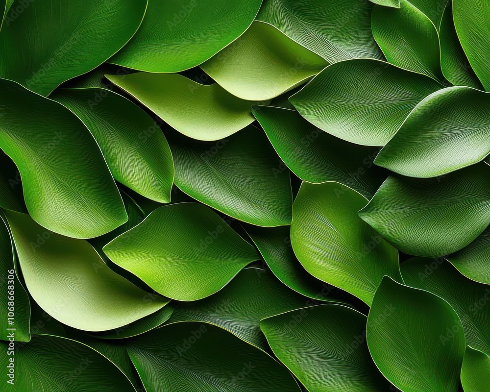 Obraz premium A vibrant display of lush green leaves, showcasing natural textures and shades, perfect for nature-themed projects.