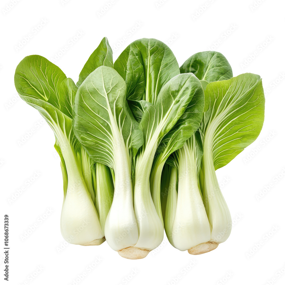 pak choy looks fresh. green vegetables for salad or cooking ingredient. transparent background