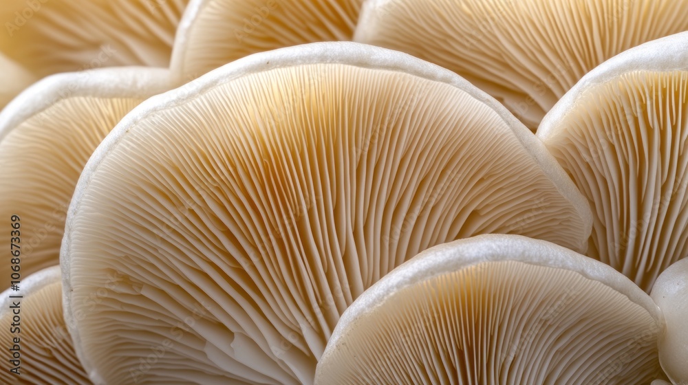 Close-Up of Delicate Oyster Mushrooms Close-Up of Delicate Oyster Mushrooms