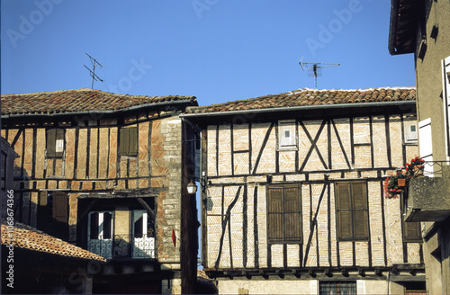 Old houses of Lautrec, Occitanie, France photo