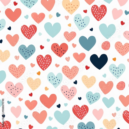 Colorful heart pattern background for valentine's day design