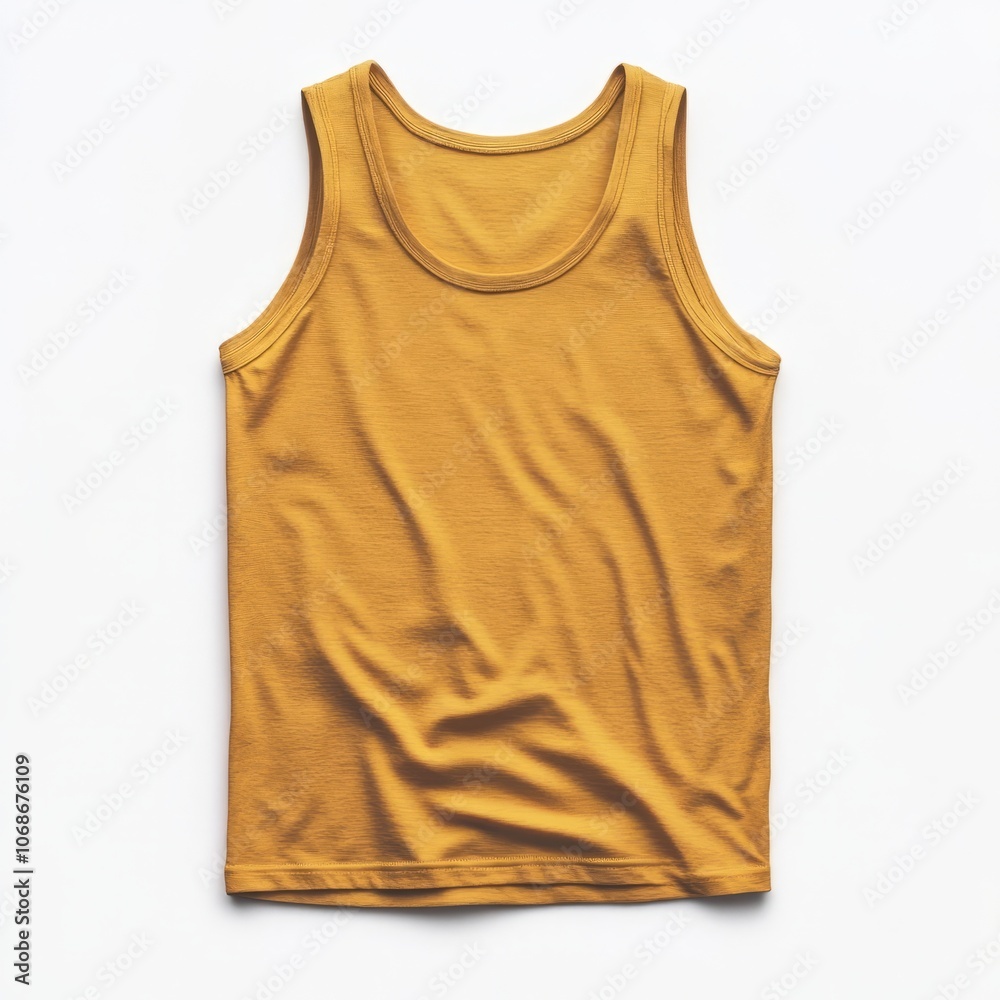 realistic high quality Mustard tank top mockup isolated realistic high quality Mustard tank top mockup isolated