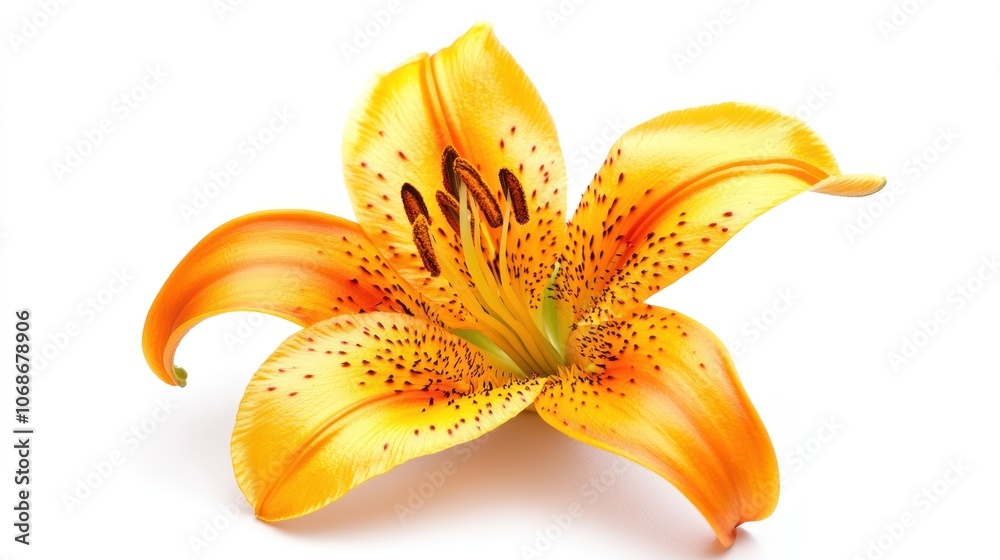 A vibrant orange lily flower with intricate details and a smooth background. A vibrant orange lily flower with intricate details and a smooth background.
