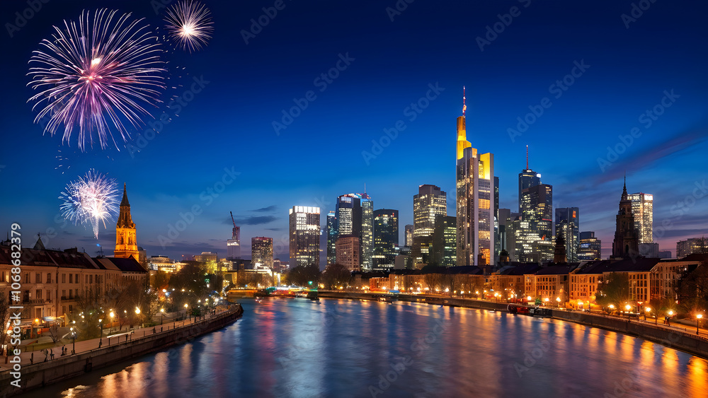 Fototapeta premium Happy New year concept background, Happy new year wallpaper, Fresh start concept background, Newly start, ai generated
