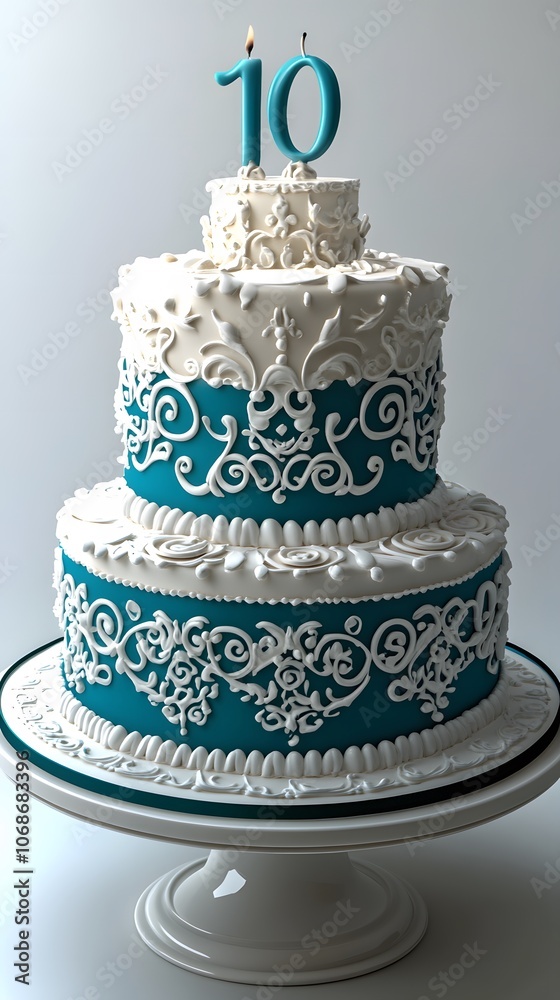 10th Birthday Cake, Blue, Abstract Image, Texture, Pattern Background, Wallpaper, Cover and Screen for Smartphone, PC, Laptop, 9:16 and 16:9 Format 10th Birthday Cake, Blue, Abstract Image, Texture, Pattern Background, Wallpaper, Cover and Screen for Smartphone, PC, Laptop, 9:16 and 16:9 Format